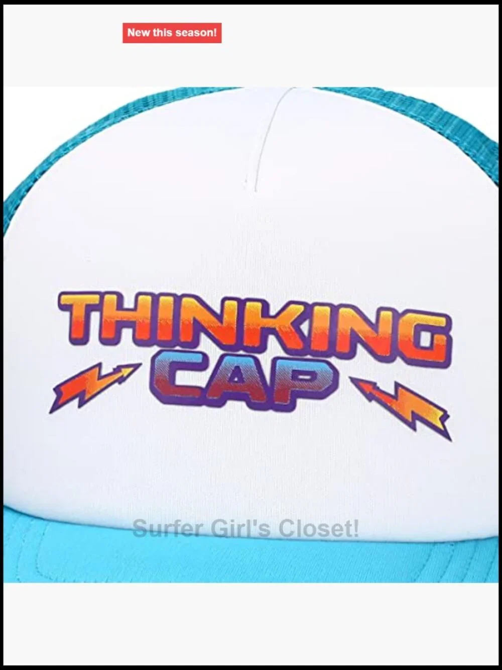 Stranger Things Thinking Cap Blue White Adjustable Trucker Hat
